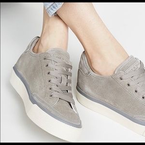 Rag & Bone Army Low-Top Suede Sneakers in Taupe